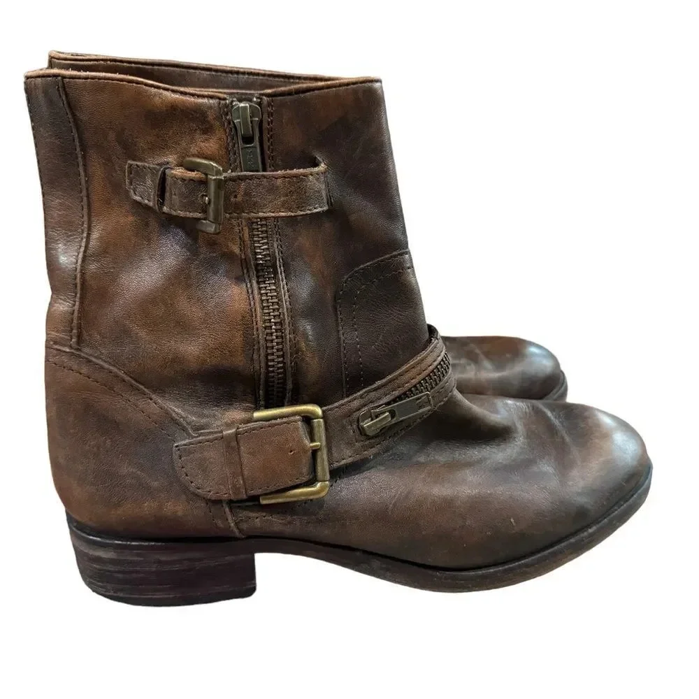 EUC Hard to Find Hinge Compadre Ankle Boots Bootie leather size 9 - Picture 4 of 9